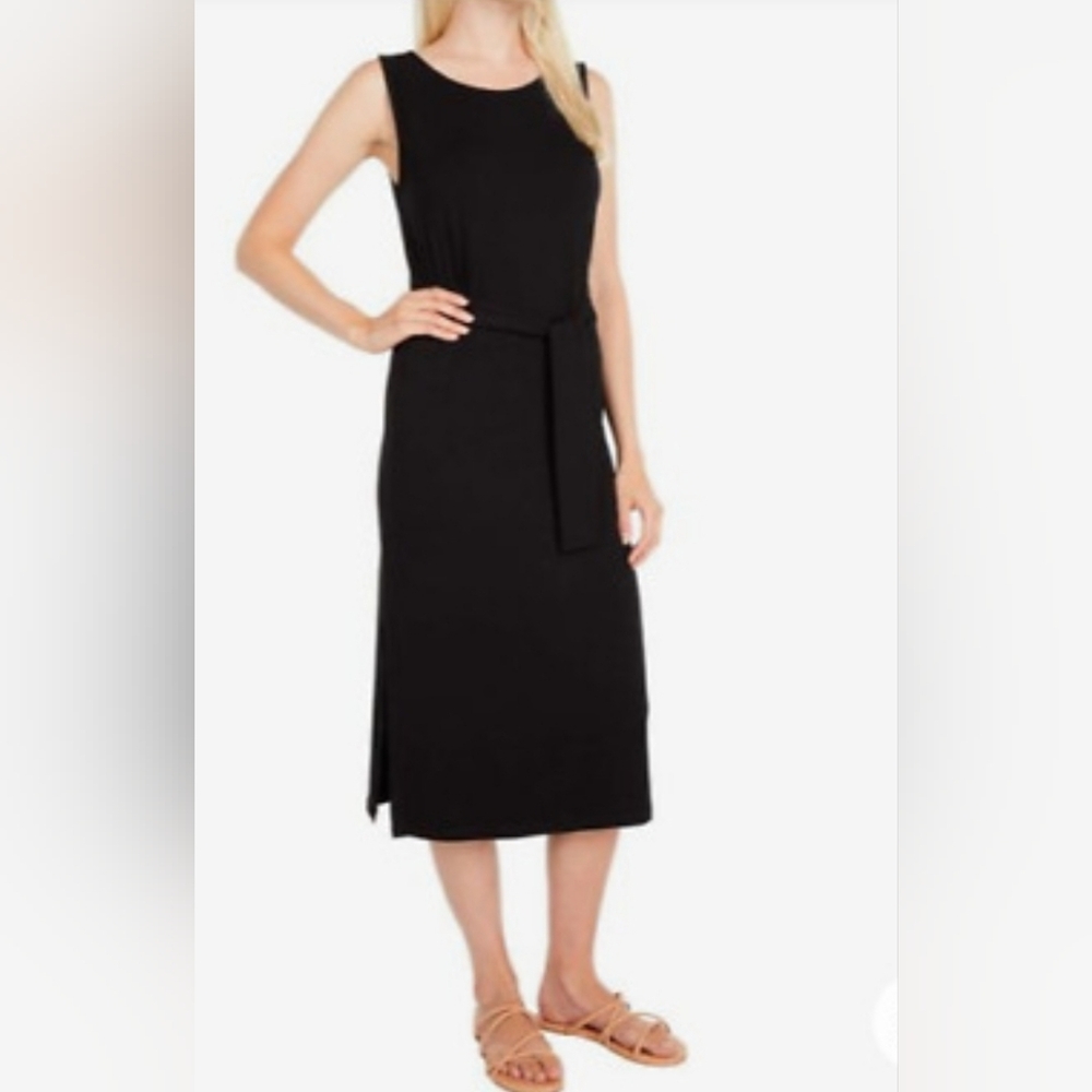 BB Dakota Black Sheath Dress Sleeveless Crew Neck Cocktail